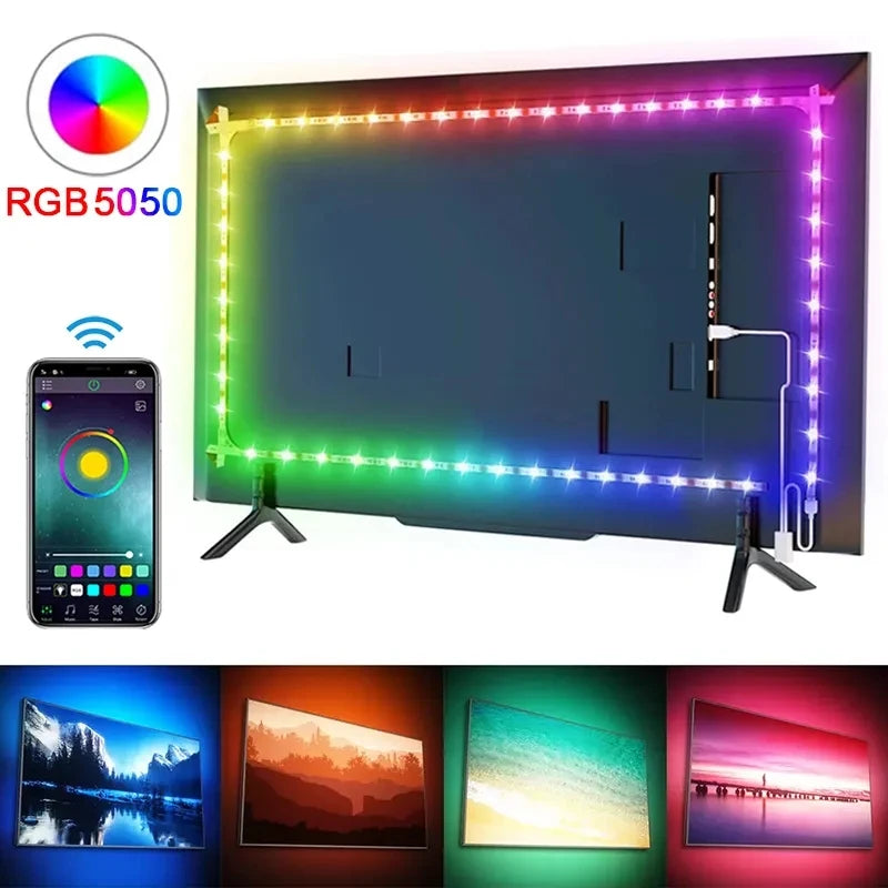TOP PRICE!!!!  Led USB Strip Light Color Changing 5050 RGB LED Flexible Lights Bluetooth  for Children Gaming Room Home Party TV Backlight