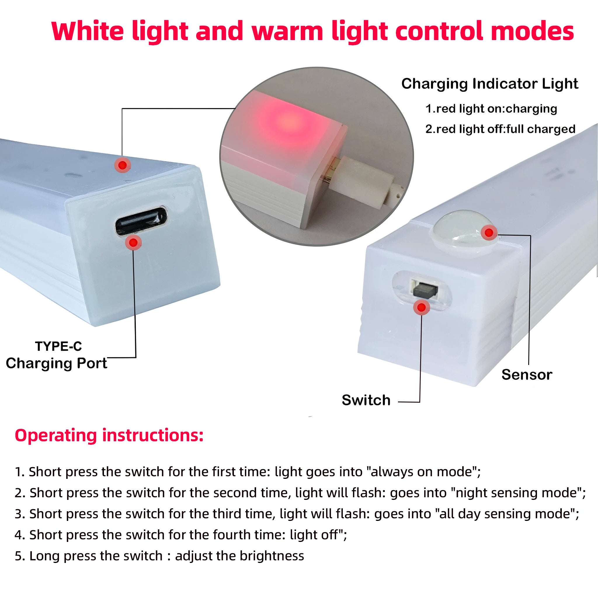 Wireless LED Night Lights Motion Sensor Lights Closet Kitchen Night Lights Bedroom Detector Light Cabinet Staircase Backlit