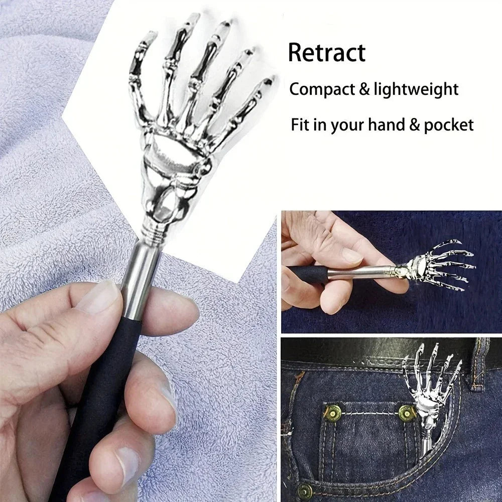 1Piece Extendable Back Scratcher Portable Telescoping Scratching Metal Stainless Steel Back Scratchers Hand Massager Handicrafts