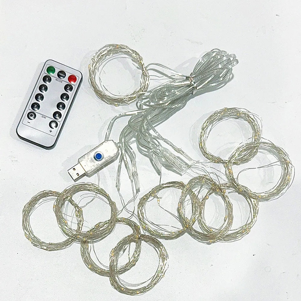 3Mx1M/2M/3M LED řetězová světla USB víla světýlka girlanda pro nový rok svatební slavnostní večírek vánoční domácí dekorace závěsů 